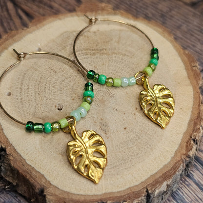 Boucles D’Oreilles - Les Créoles Monstera