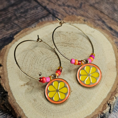 Boucles D’Oreilles - Les Créoles orange