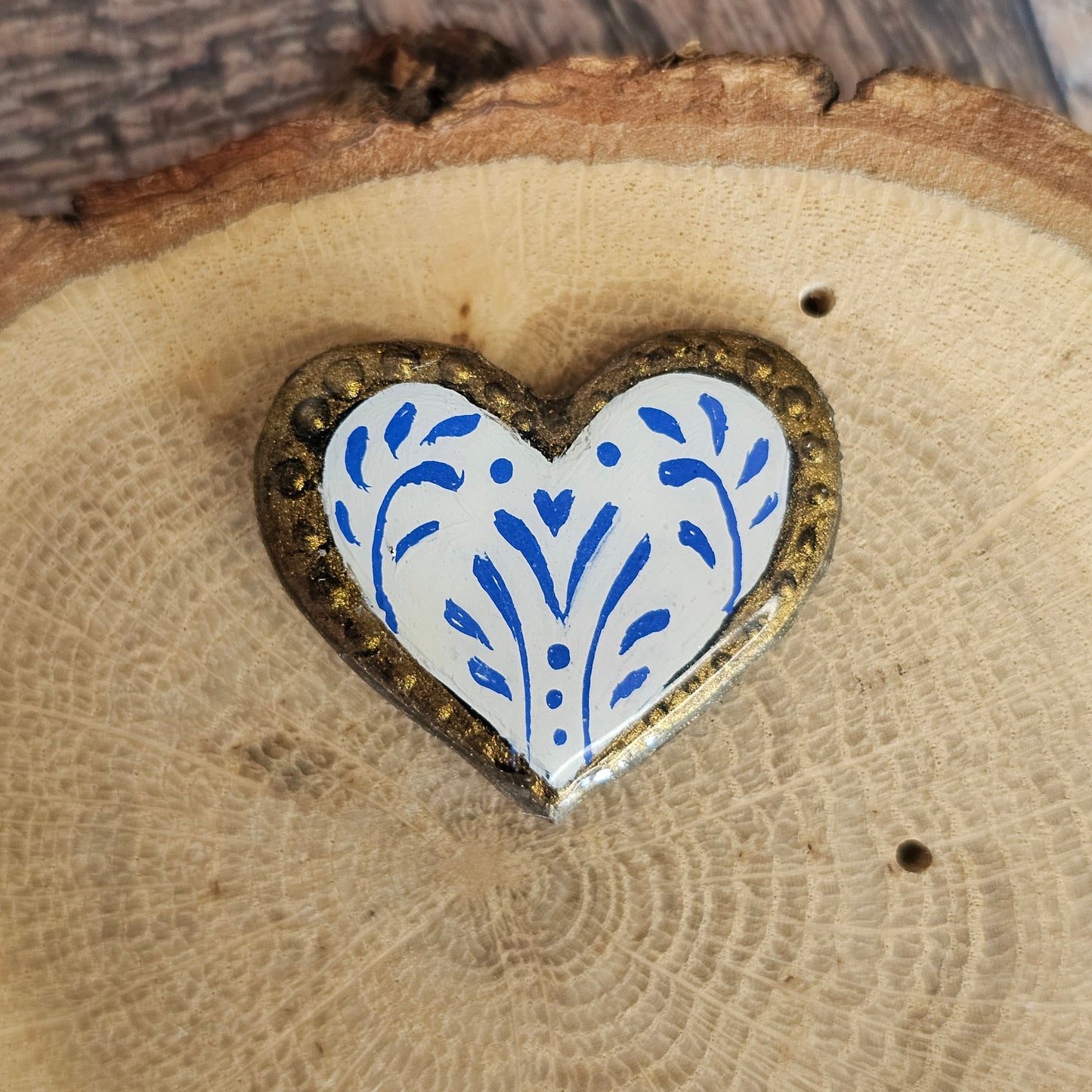 Pins "Le cœur de Teresa" : Art Folklorique Peinte à la Main