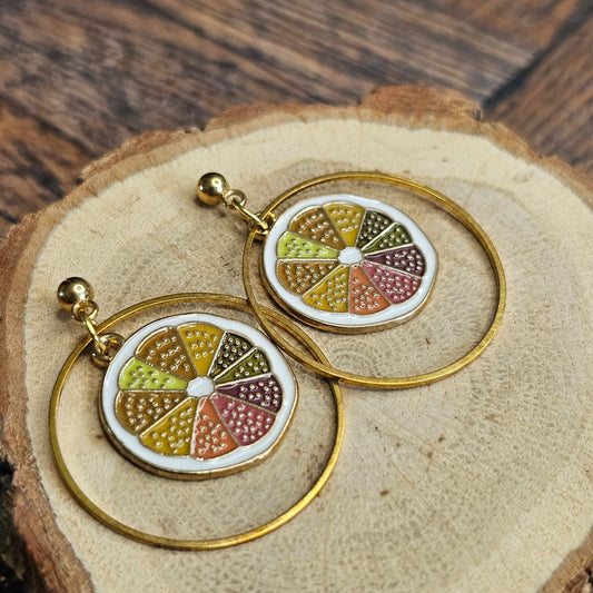 Boucles D’Oreilles - Les Oranges Multicolores
