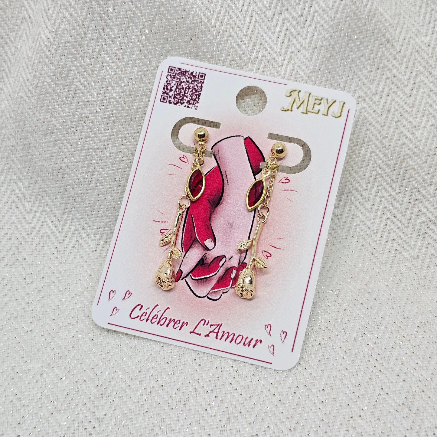 Boucles D'oreilles Saint-Valentin- Les Roses