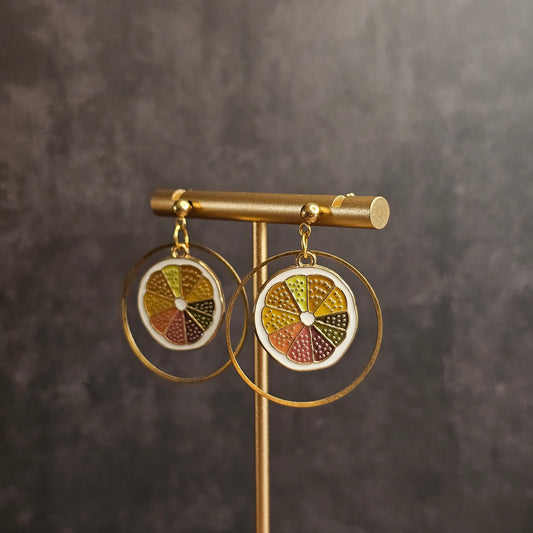 Boucles D’Oreilles - Les Oranges Multicolores
