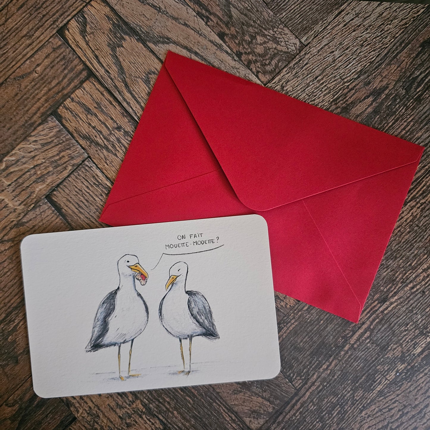 Carte de Saint Valentin - "On fait Mouette-Mouette ?"