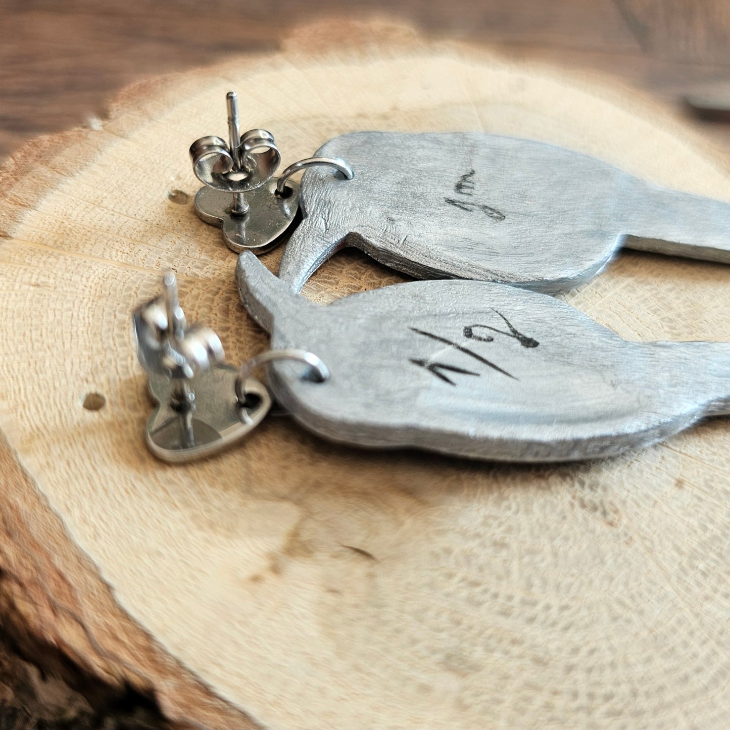 Boucles d'Oreilles "Les oiseaux de Clémence" : Art Folklorique Peinte à la Main