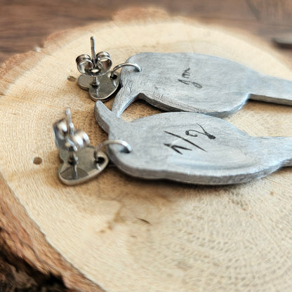 Boucles d'Oreilles "Les oiseaux de Clémence" : Art Folklorique Peinte à la Main