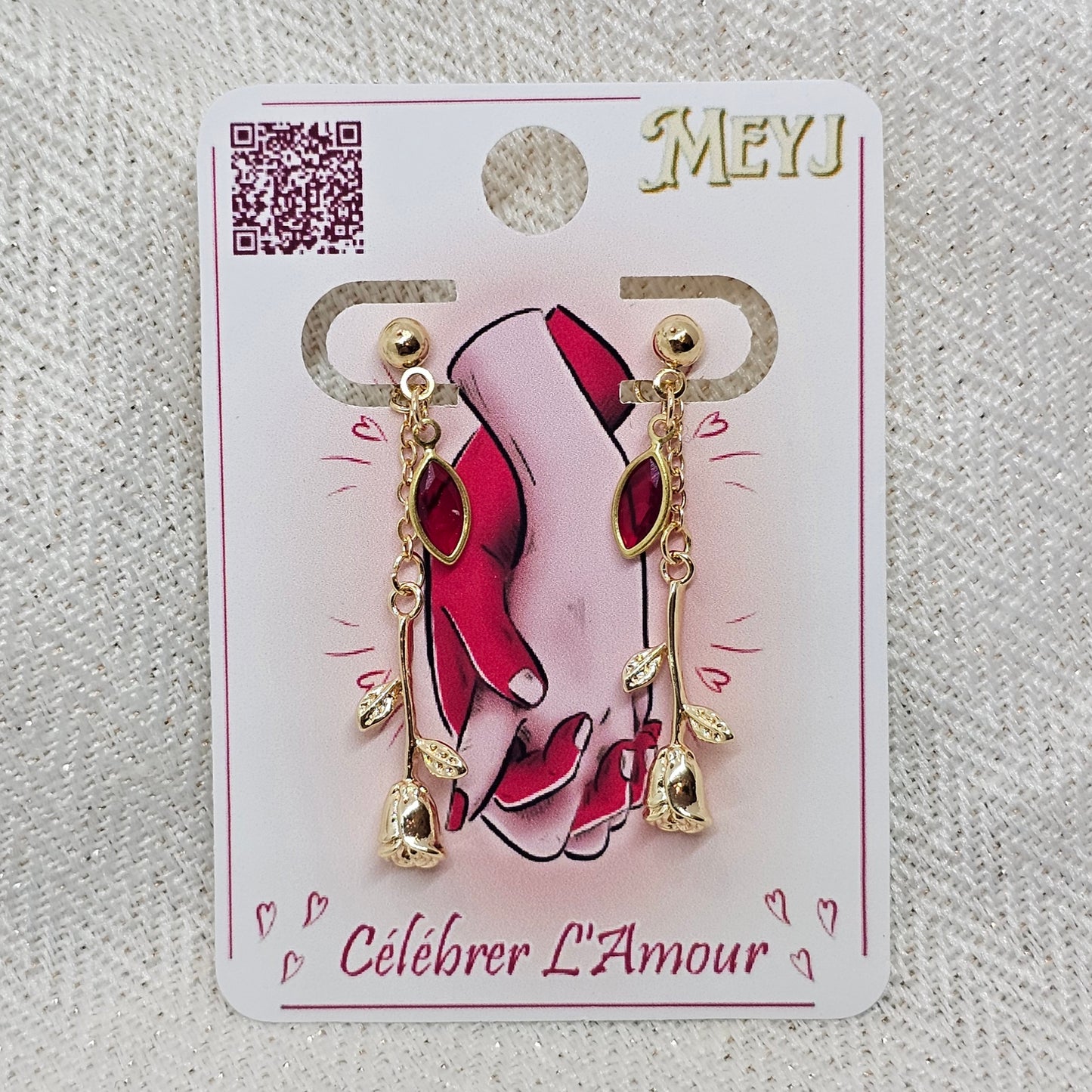 Boucles D'oreilles Saint-Valentin- Les Roses