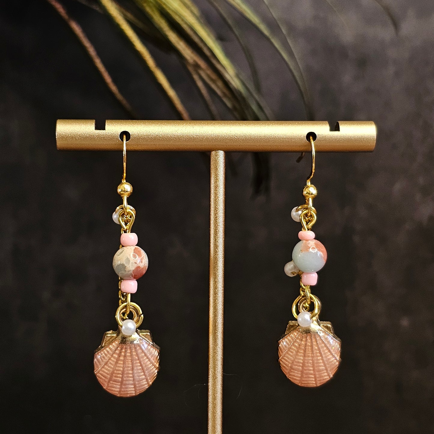 Boucles D’Oreilles - Les Coquillages pendantes perle naturelle