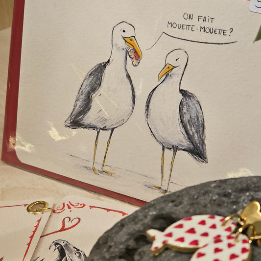Carte de Saint Valentin - "On fait Mouette-Mouette ?"