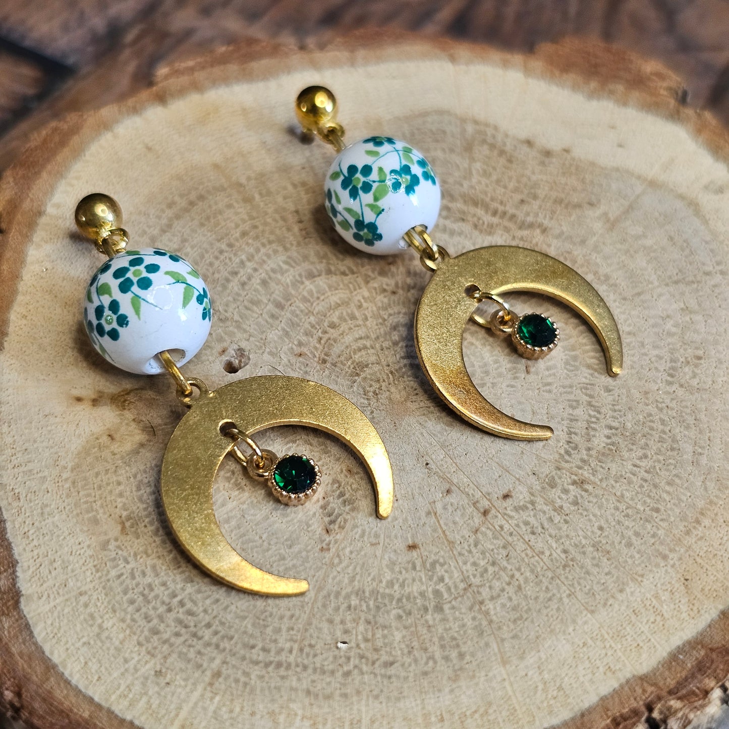 Boucles d'oreilles - Les Lunes fleuries