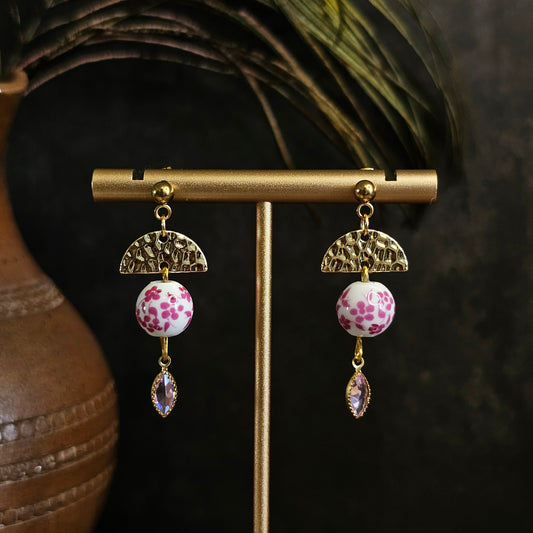Boucles d'oreilles - Les perles fleuries