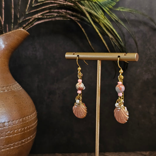 Boucles D’Oreilles - Les Coquillages pendantes perle naturelle